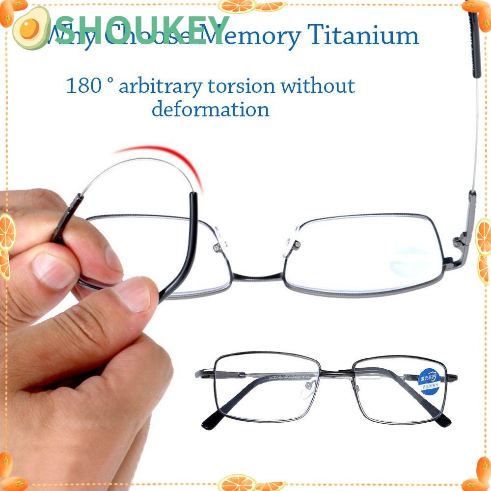 SHOUKEY Mắt Kính Đọc Sách Gọng Vuông Bằng Kim Loại Ánh Sáng Xanh Chống Ánh Sáng Xanh Thanh Lịch Bảo Vệ Mắt Cho Nam Và Nữ