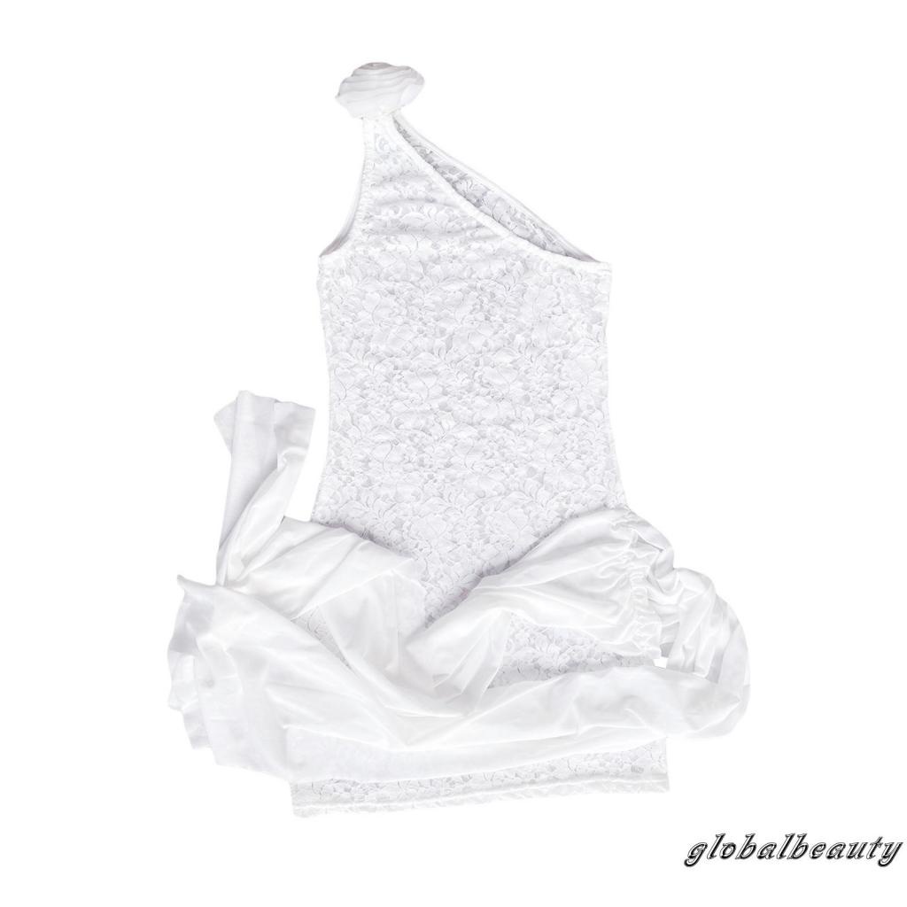 Đầm Ren Không Tay Màu Trơn Họa Tiết Hoa 3D Gợi Cảm Cho Nữ