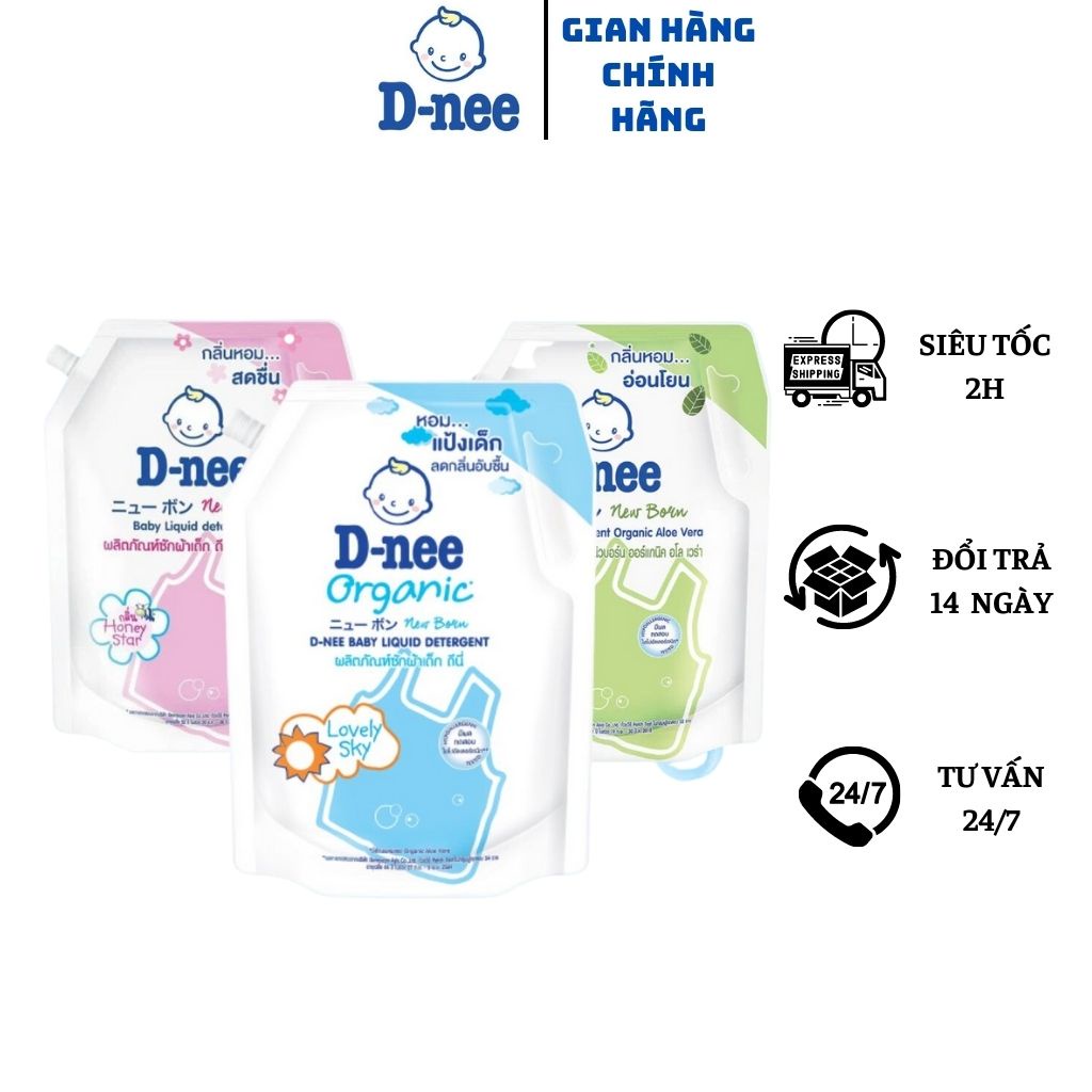 ComBo 3 Túi Nước giặt quần áo em bé Dnee túi 1400ml- Chính hãng Công ty Đại Thịnh ....