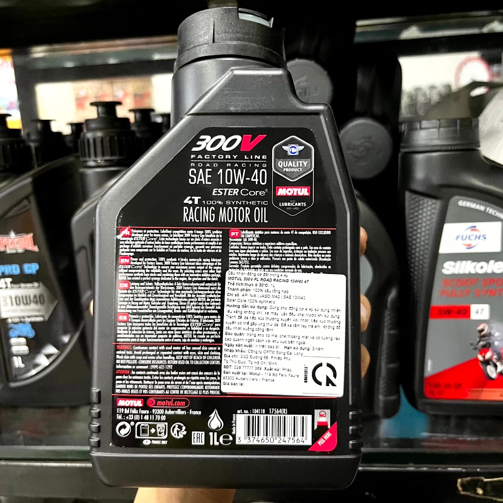 Mua Lẻ Giá Sỉ Nhớt Motul 300V 10w40 Tem 3 Lớp - Cam Kết Chính Hãng