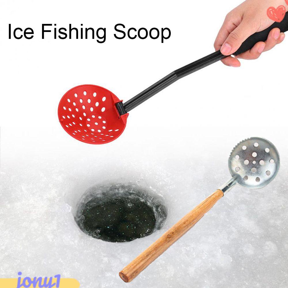 JONYE Muỗng Múc Đá / Cá Bằng Thép Không Gỉ Tay Cầm Bằng Gỗ Bền Bỉ