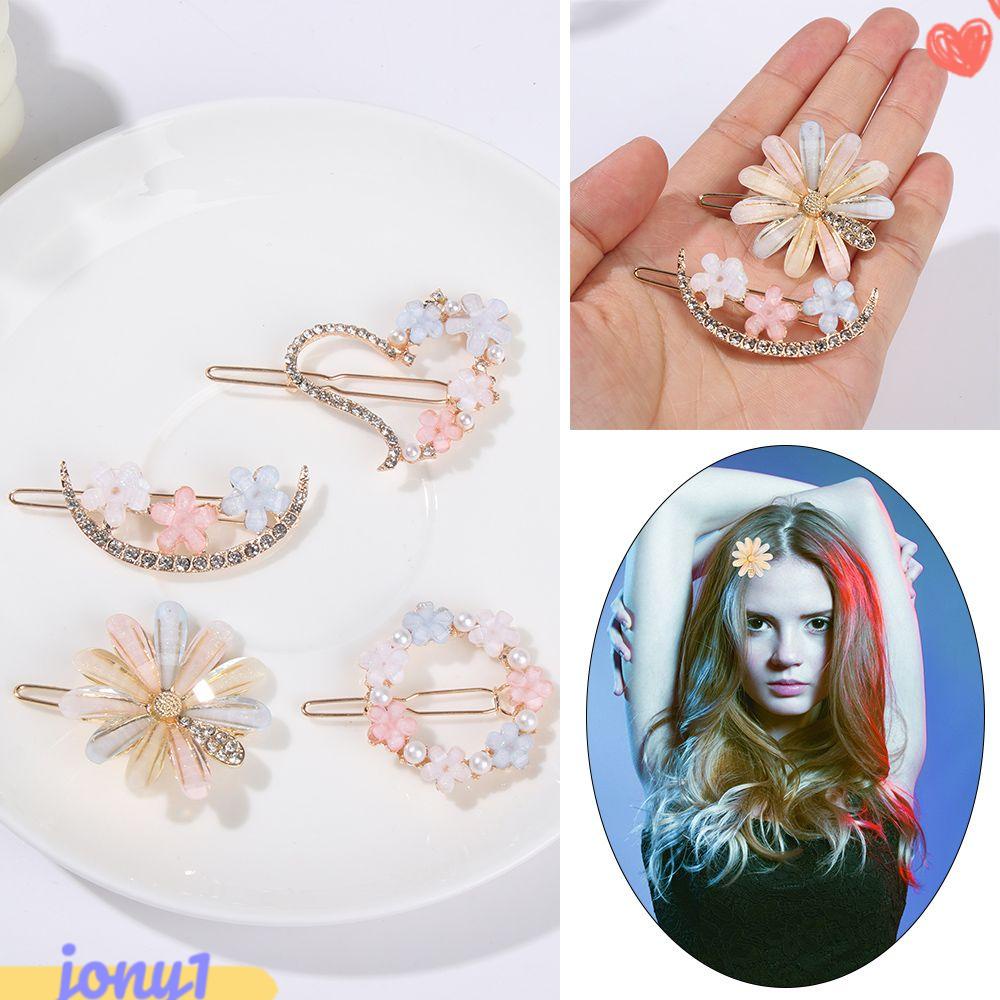 JONYE Kẹp Tóc Hình Hoa Đính Đá Thời Trang Cho Nữ