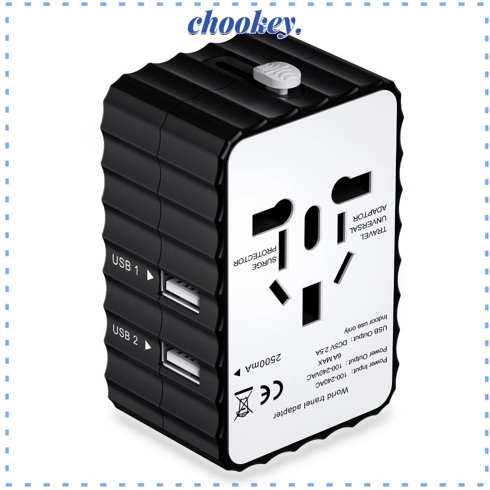 CHOOKEY Phích Cắm Chuyển Đổi AC Bằng Nhựa Màu Trắng Đen Nhỏ Gọn