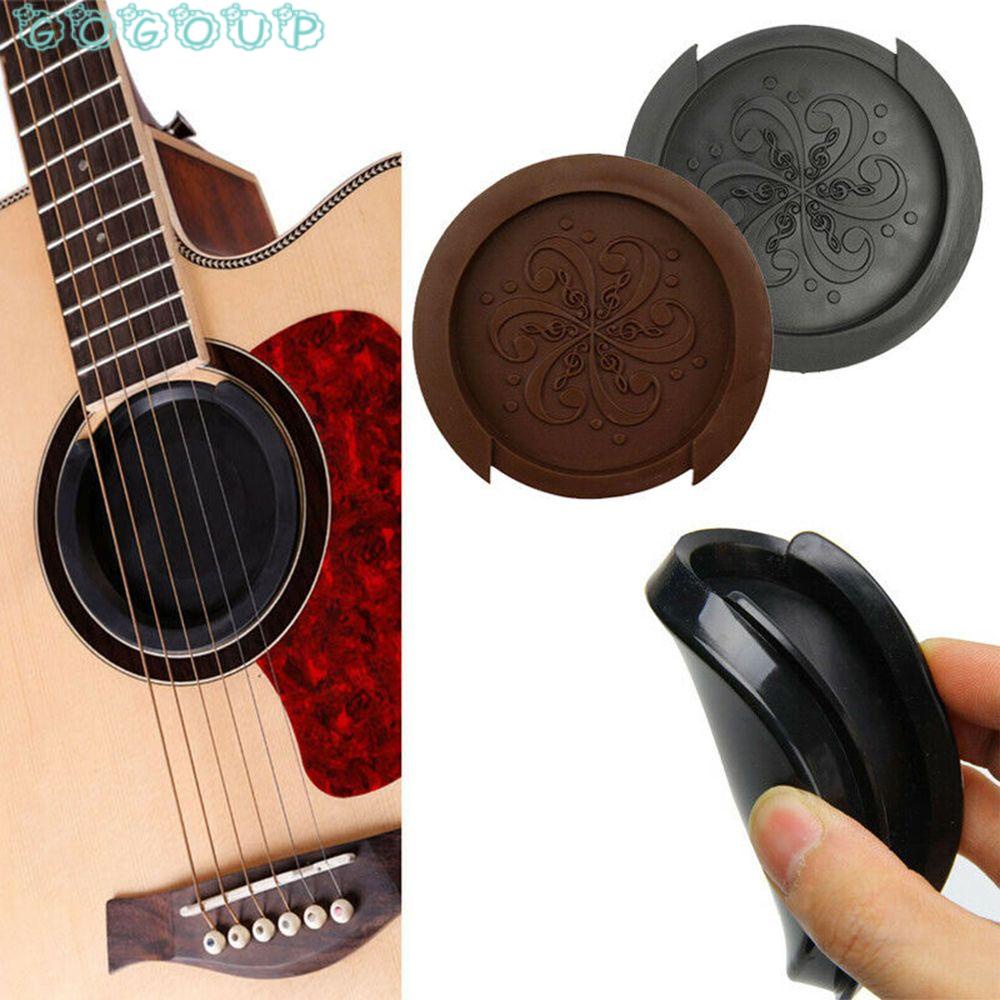 GOGOUP Khối Chặn Lỗ Âm Thanh Bằng Silicon Màu Đen Nhỏ Gọn Cho Đàn Guitar