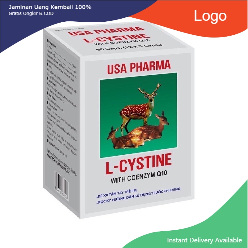 L-Cystine USA Pharma hộp 60 viên - Sản phẩm giúp đẹp da, đẹp tóc, giảm rụng tóc
