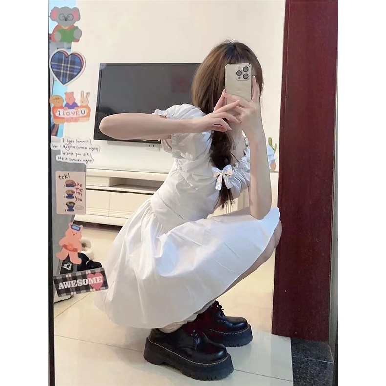 Đầm Múa Ba Lê Màu Trắng Phong Cách Pháp Thời Trang Mùa Hè 2023 Mới Cho Nữ