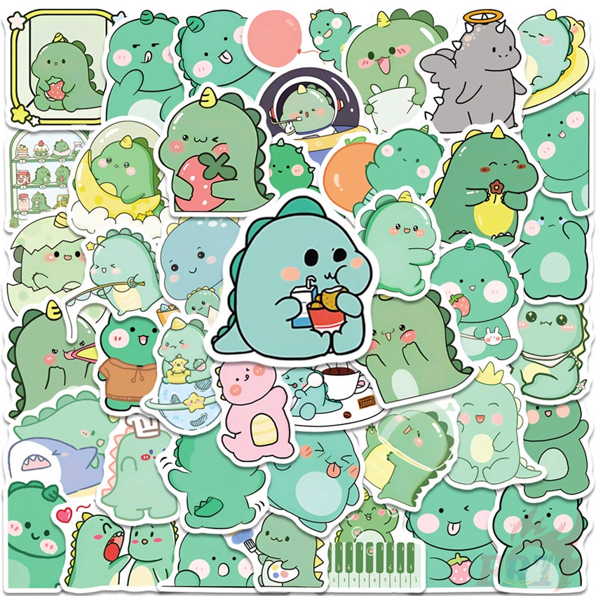 Bộ 100 Cái ❉ Miếng Dán Trang Trí Hình Khủng Long Vui Nhộn ❉ Sticker Dán Tường Chống Thấm Nước Họa Tiết Graffiti Hợp Thời Trang DIY