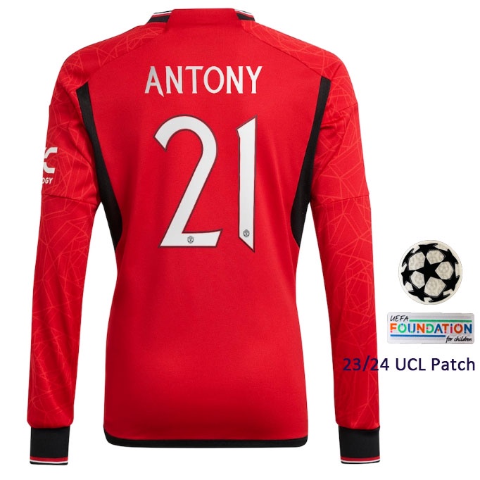 Áo Thun Bóng Đá Đội Tuyển Manchester CASEMIRO B.Fernnandes ANTONY 2023 / 24