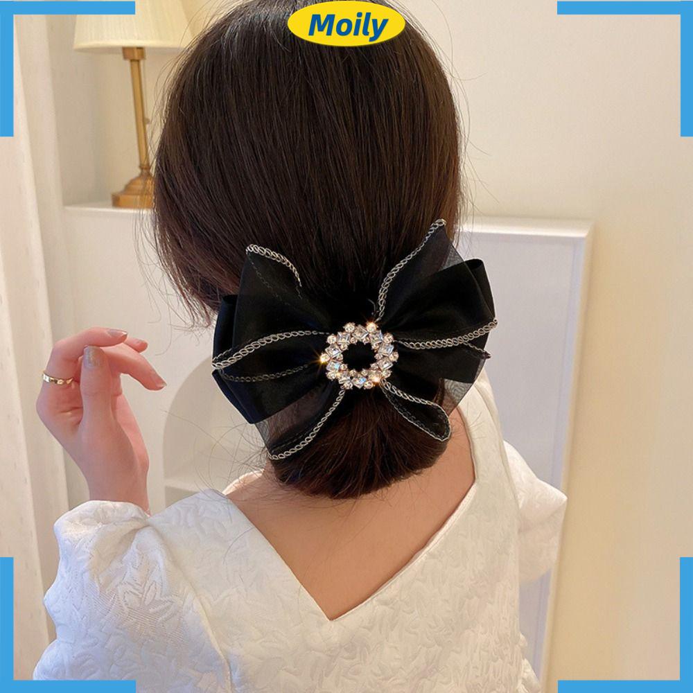 MOILYVN Kẹp Tóc Nơ Bằng Vải Organza Thời Trang