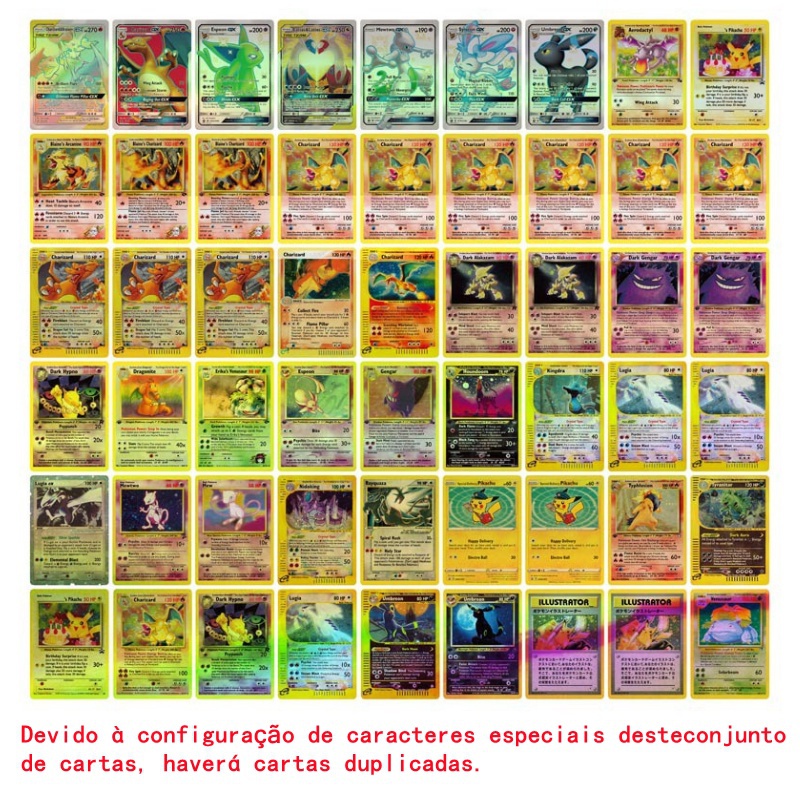 Bộ 54 pokemon thẻ vàng charizard thẻ trò chơi phiên bản tiếng Anhvàng quà tặng sinh nhật đồ chơi trẻ em