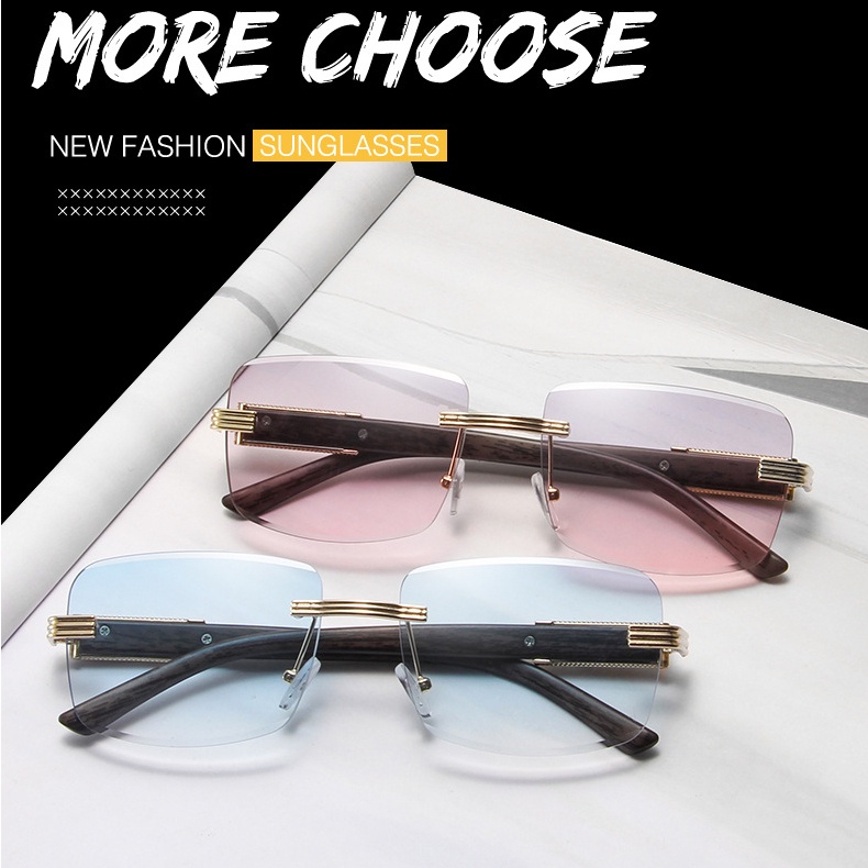 Kính Mát Gọng Vuông Kim Loại Thời Trang Cho Nam Nữ