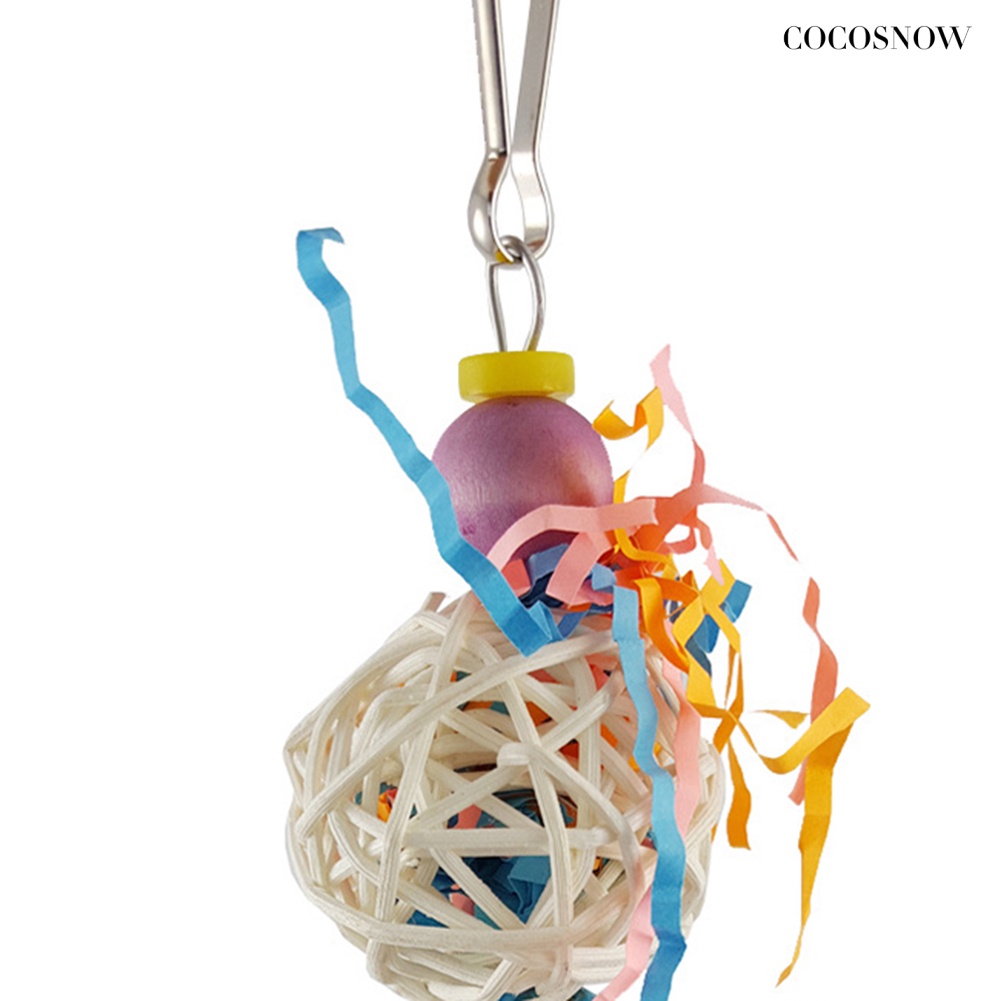 Đồ Chơi Xích Đu Bằng Gỗ Và Bóng Gặm Cho Chim Vẹt Đứng