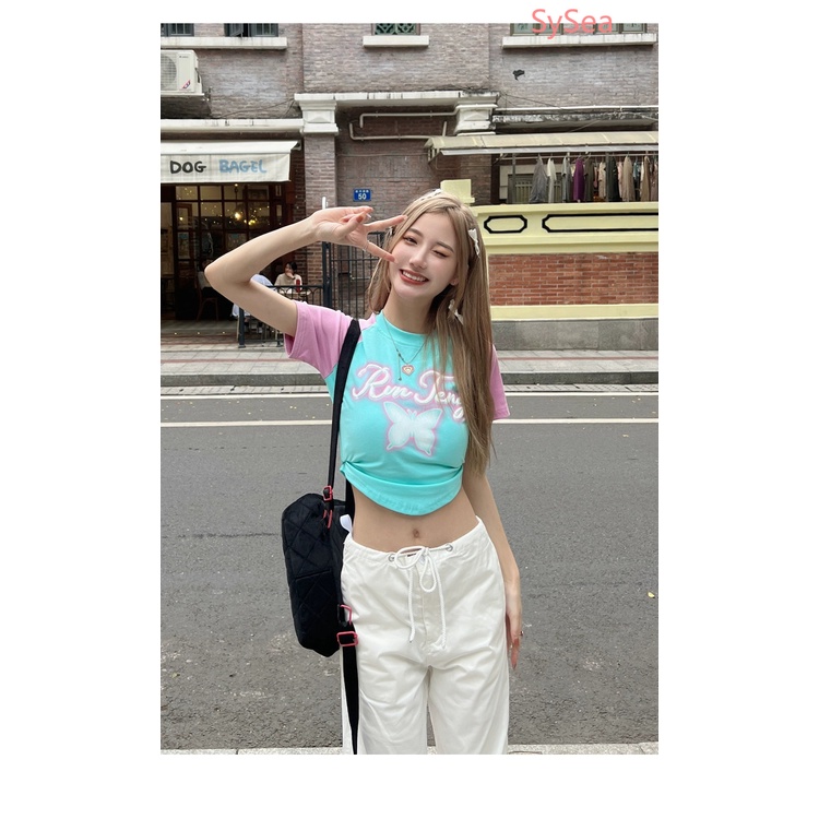 Áo Sơ Mi Ngắn Tay Họa Tiết Bướm Xinh Xắn Theo Phong Cách Mùa Hè Dành Cho Nữ