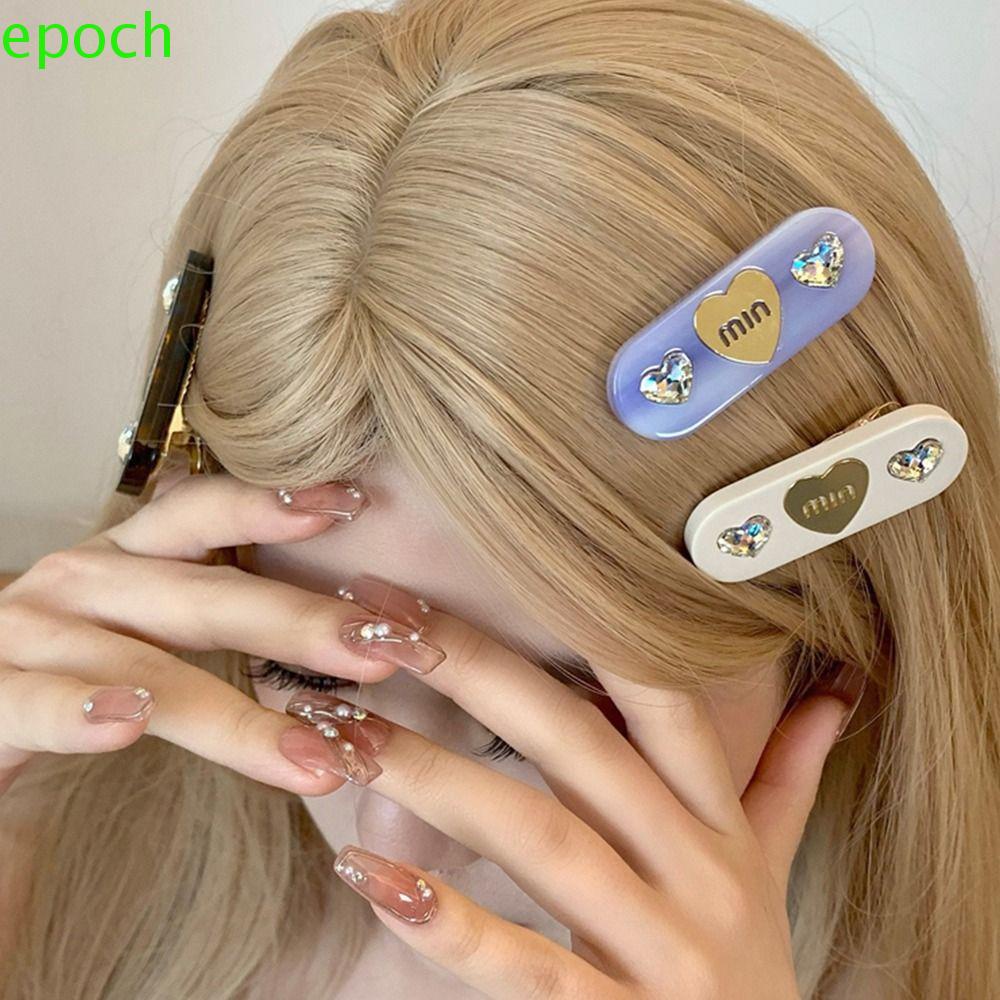 EPOCH Kẹp TóC HìNh TráI Tim ĐíNh Kim Cương Giả Dễ Thương Cho Nữ