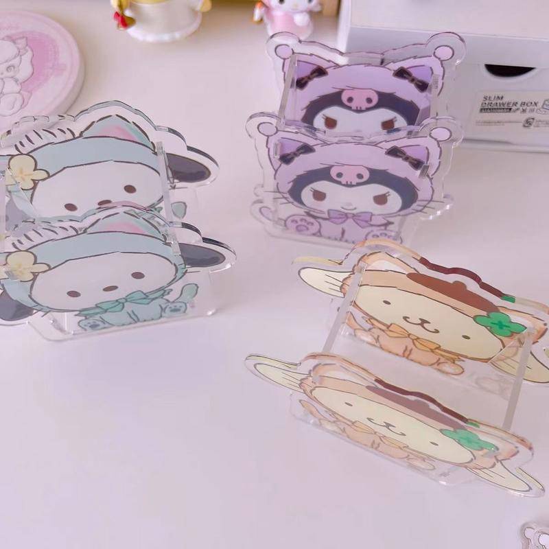 SANRIO Hộp Đựng Bút Bằng Acrylic Trong Suốt Họa Tiết Hoạt Hình Cinnamoroll Mymelody Kuromi Pochacco Pompom Purin Sáng Tạo