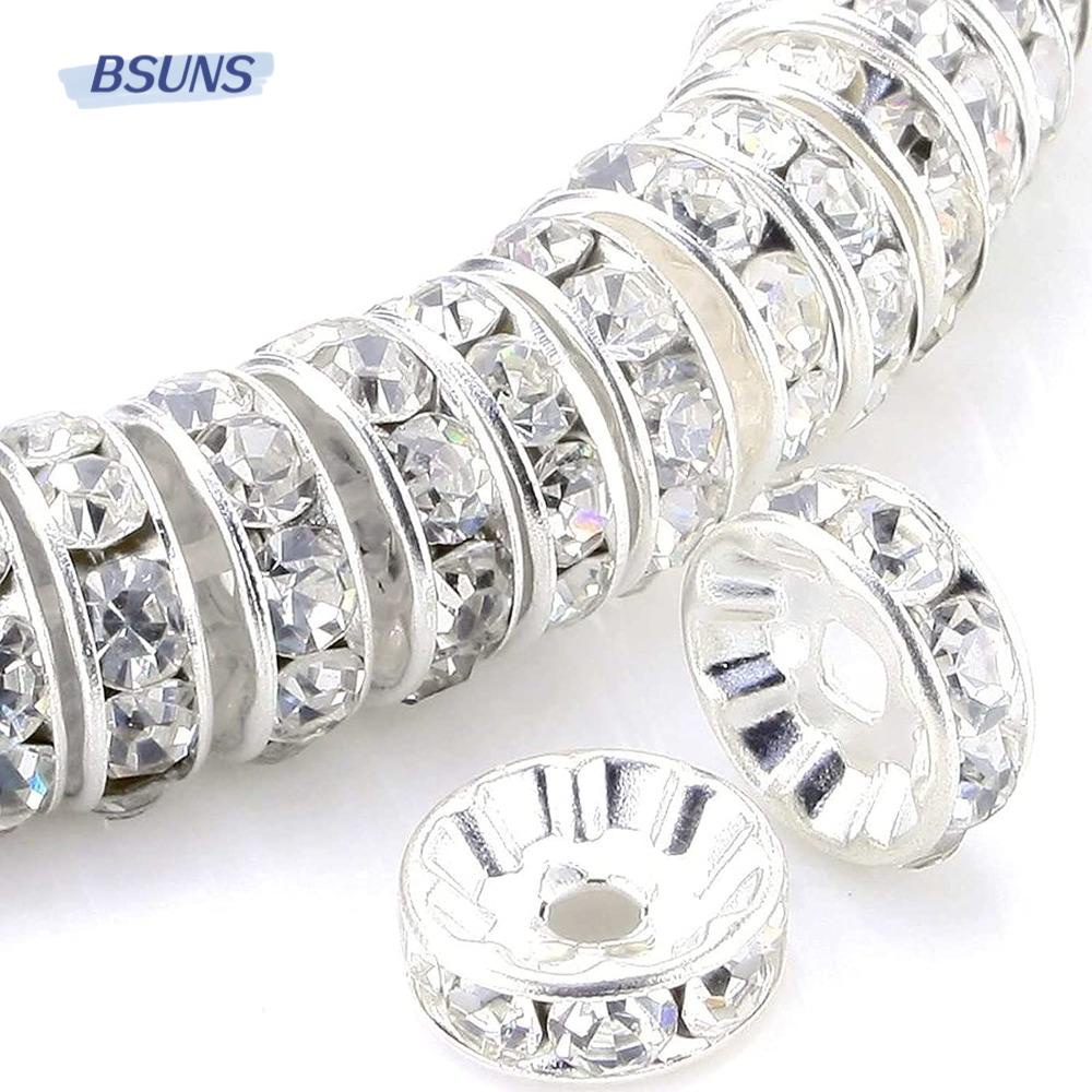 BSUNS Set 200 Hạt Đá 8mm Màu Vàng / Bạc Lấp Lánh Dùng Làm Trang Sức