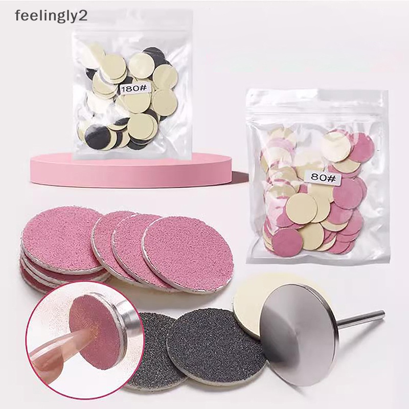 Bộ 50 Miếng Đệm Thay Thế Màu Hồng Cho Dụng Cụ Đánh Bóng Móng Tay