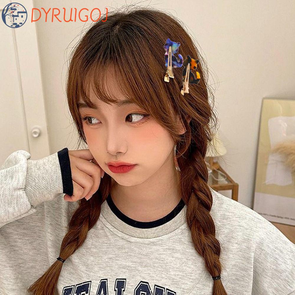 DYRUIDOJ Kẹp Tóc Mỏ Vịt Không Uốn Cong Họa Tiết Da Báo Ngọt Ngào Sáng Tạo Cho Nữ