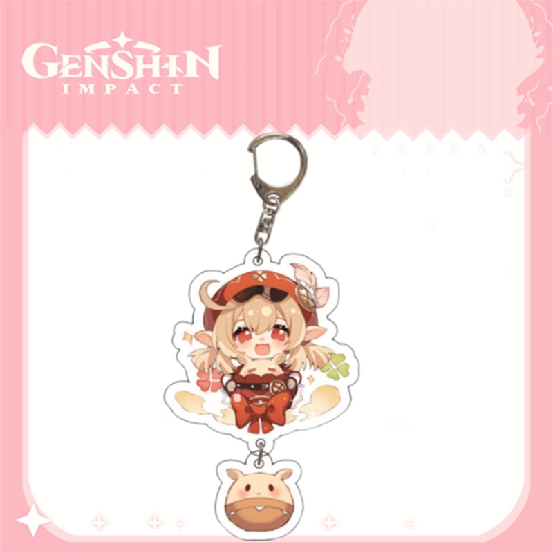 Móc Khóa Acrylic Hình Nhân Vật Game Genshin Va Chạm Shogun Yae Miko Xiao Venti Zhongli Dễ Thương Cho Nam Và Nữ