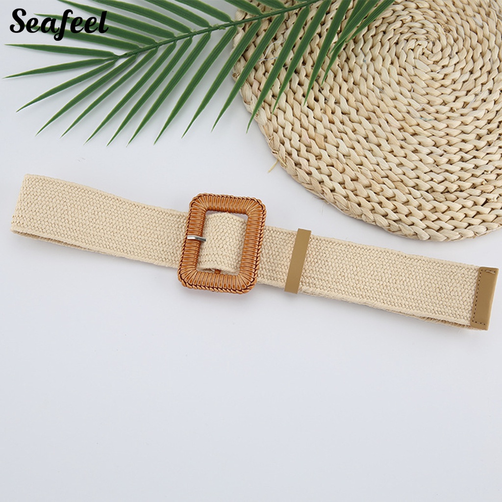 Thắt Lưng Bện Dây Khóa Vuông / Tròn Thời Trang Hàn Quốc Cho Nữ