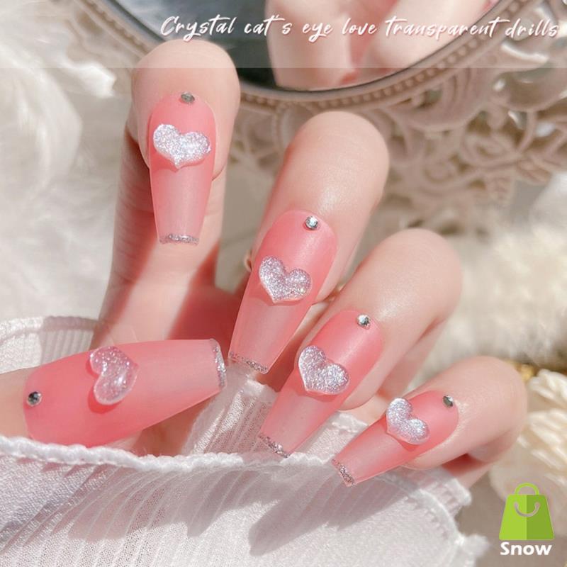 Bộ 100 HạT ĐíNh Trang Trí MóNg 3D Trong SuốT