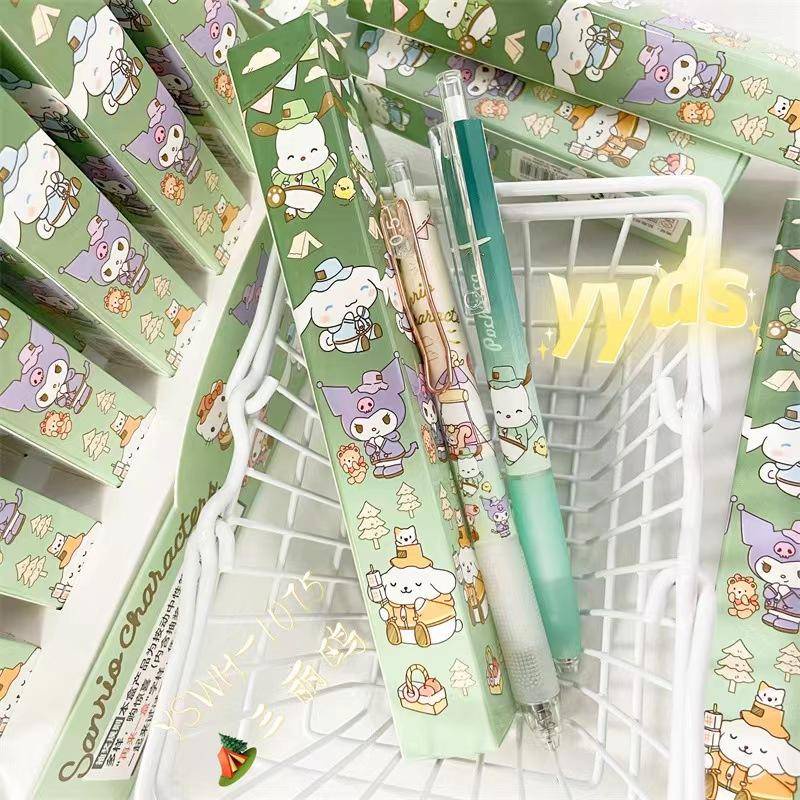 SANRIO 1 Bút Mực Gel Họa Tiết Hoạt Hình Kuromi Cinnamoroll Pom Pom Purin Pochacco Dễ Thương Dùng Làm Quà Tặng Sinh Nhật / Cắm Trại