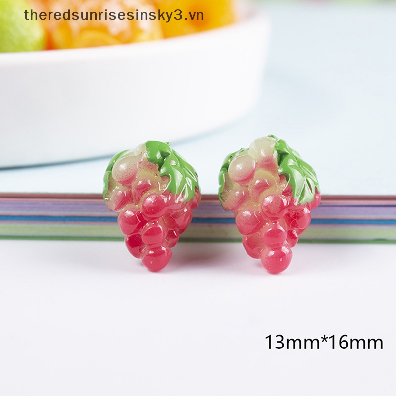 Set 10 Trái Cây 3D Mini Bằng Nhựa Resin Trang Trí Sổ Tay DIY