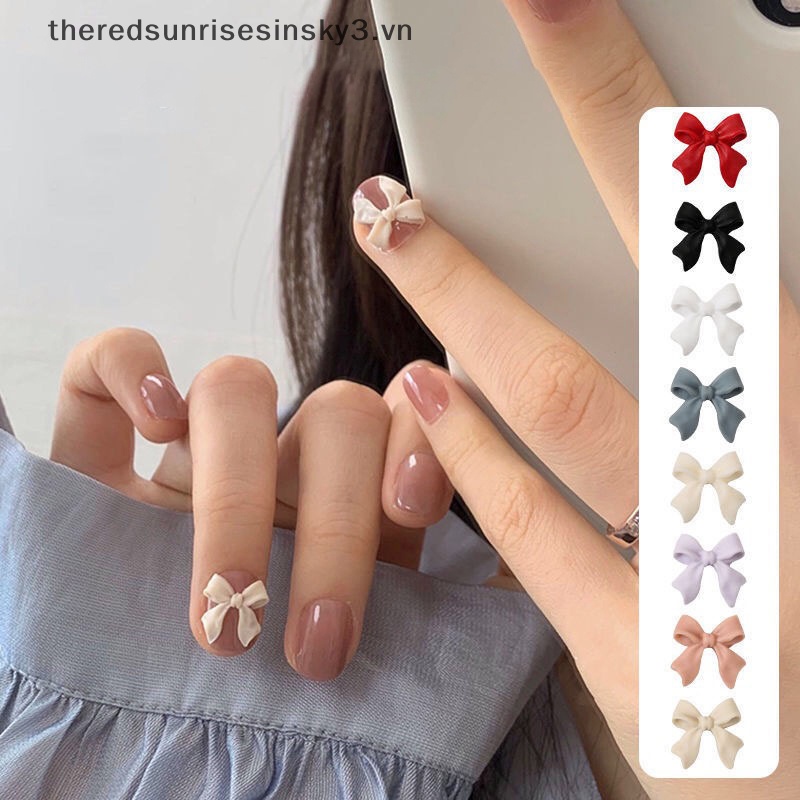 Bộ 50 HạT ĐíNh Trang Trí MóNg HìNh Nơ 3D 11x11mm