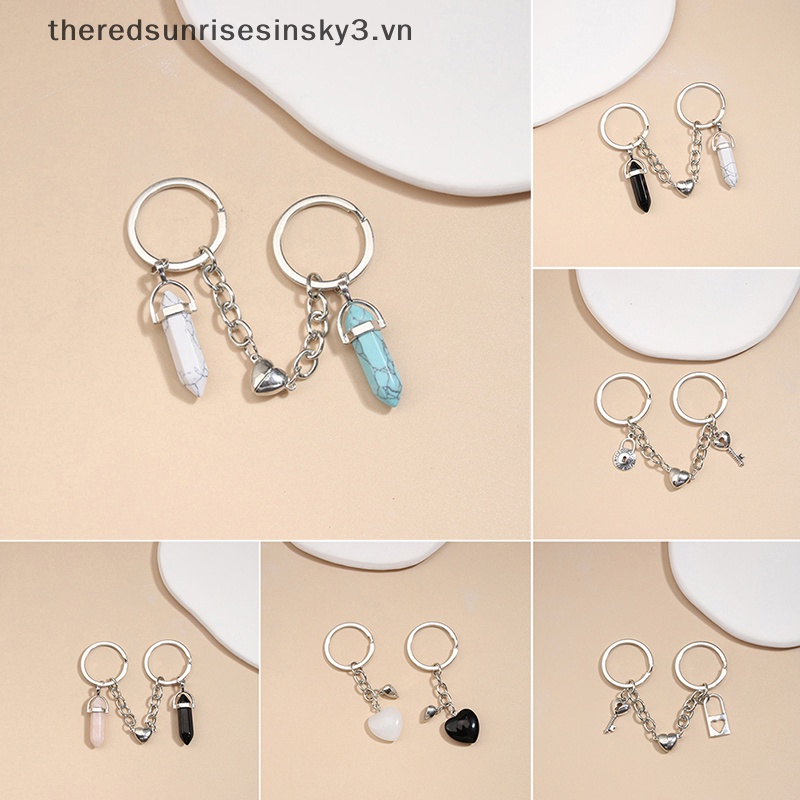 Móc Khóa Hình Trái Tim Đính Đá Pha Lê Từ Tính Thời Trang