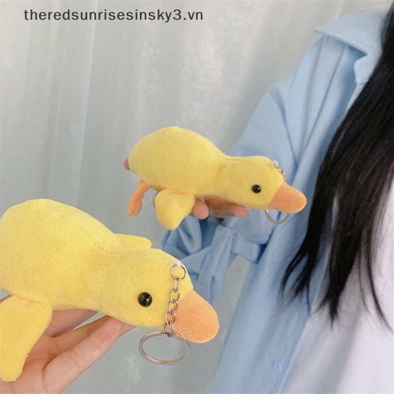 1 Móc Khóa Vịt Nhồi Bông Nằm Dễ Thương Dành Cho Bạn Gái