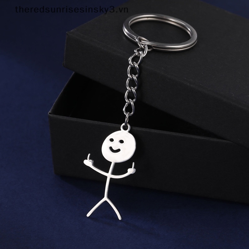Móc Chìa Khóa Bằng Thép Không Gỉ Thời Trang Vui Nhộn Dành Cho Nam Nữ
