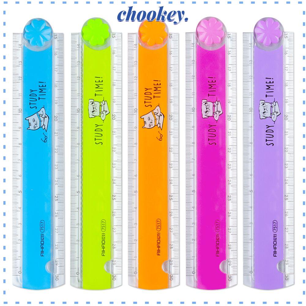 CHOOKEY Thước Gấp Acrylic Trong Suốt Họa Tiết Hoạt Hình Xinh Xắn Sáng Tạo