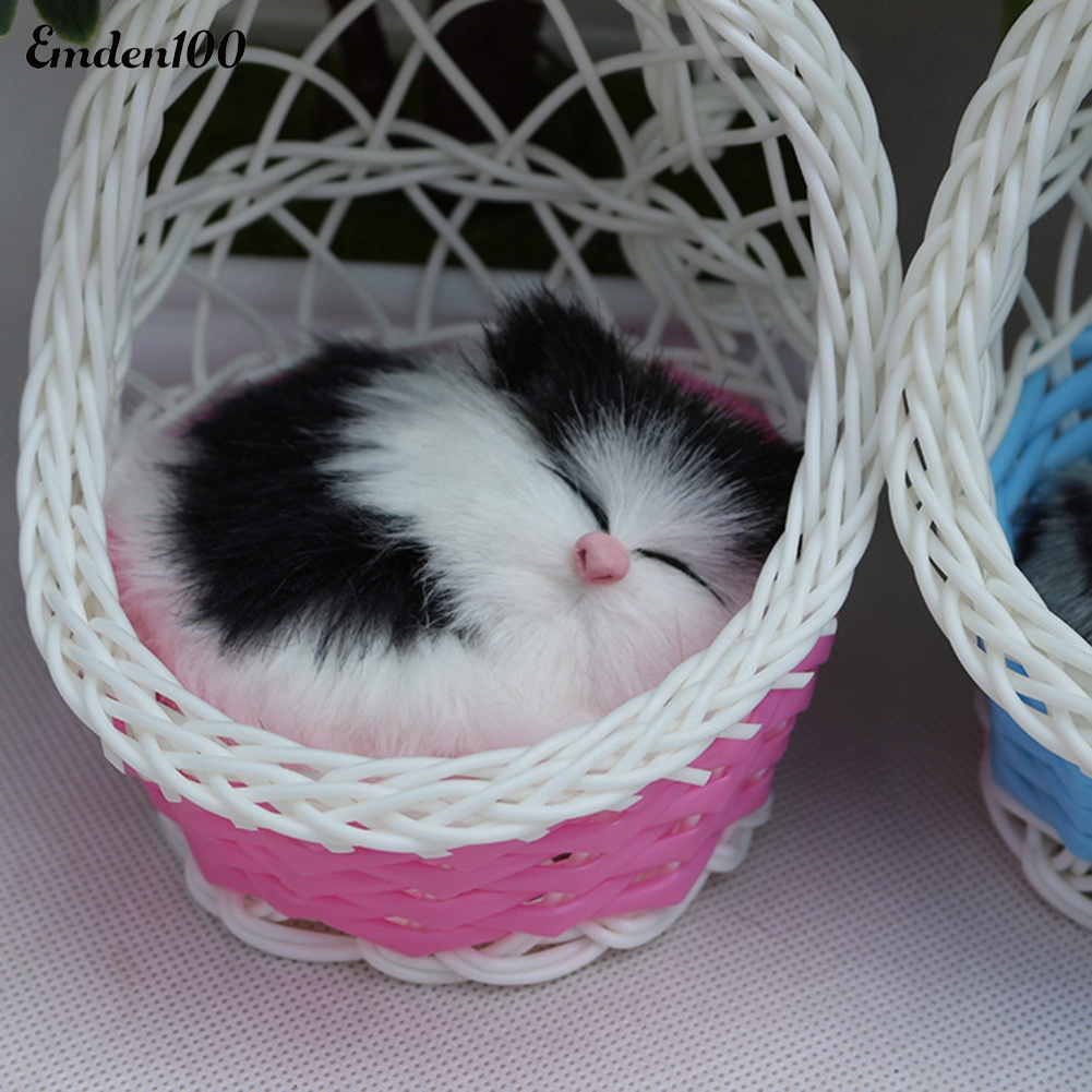 Thú Nhồi Bông Hình Chú Mèo Dễ Thương Có Âm Thanh Trang Trí Nhà Cửa