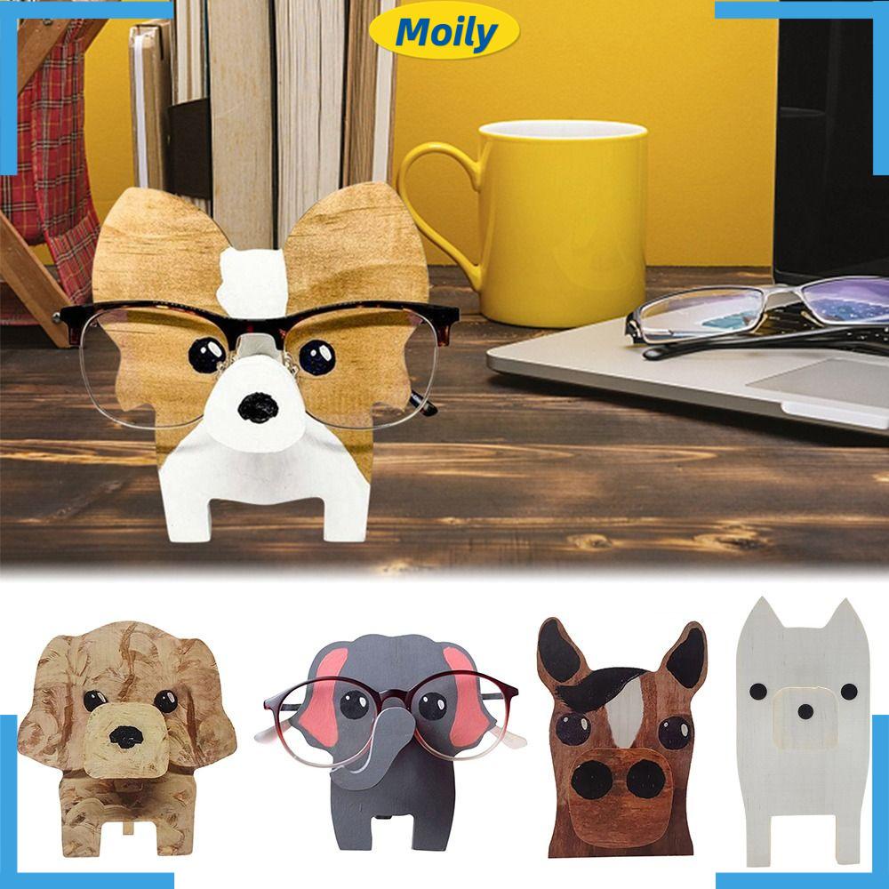 MOILYVN Giá Đỡ Trưng Bày Mắt Kính Bằng Gỗ Khắc Hình Động Vật Sáng Tạo