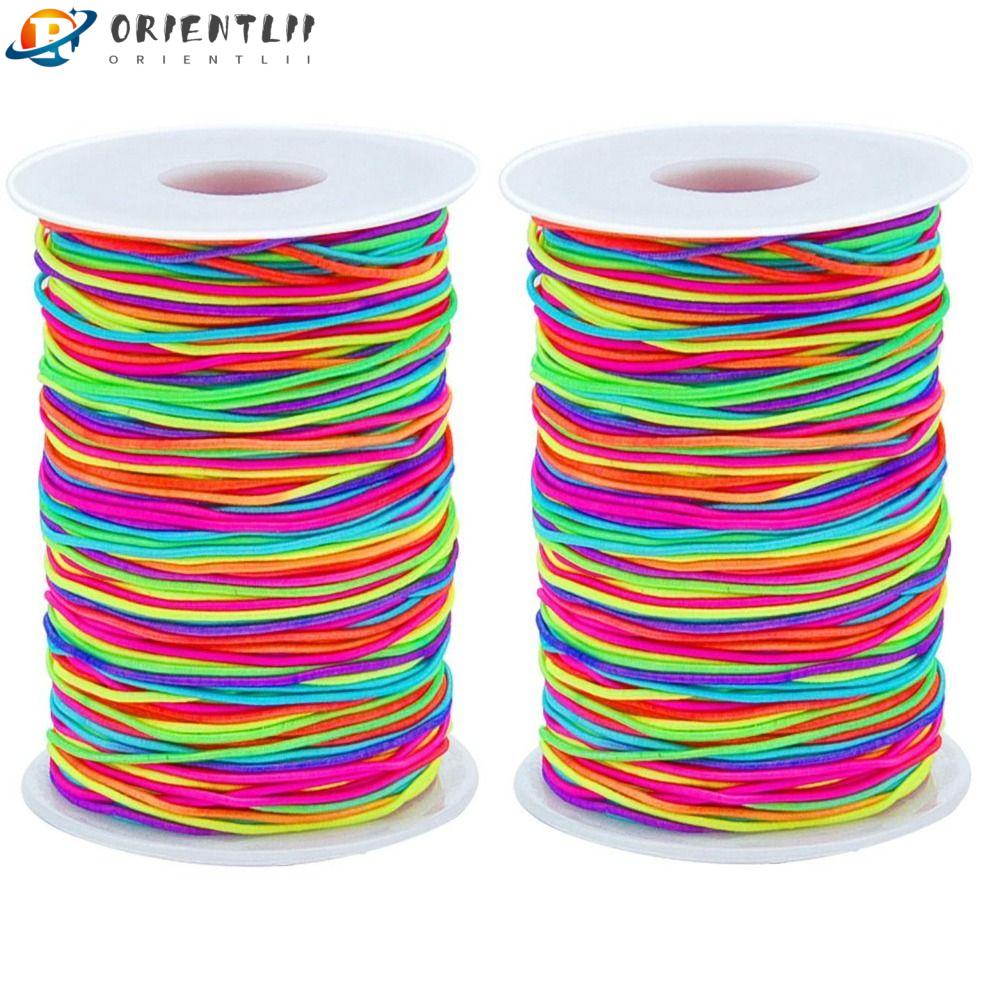 ORIENTLII Set 2 Cuộn Dây Thun 109 Yards Màu Cầu Vồng Làm Vòng Tay Trang Sức Thủ Công