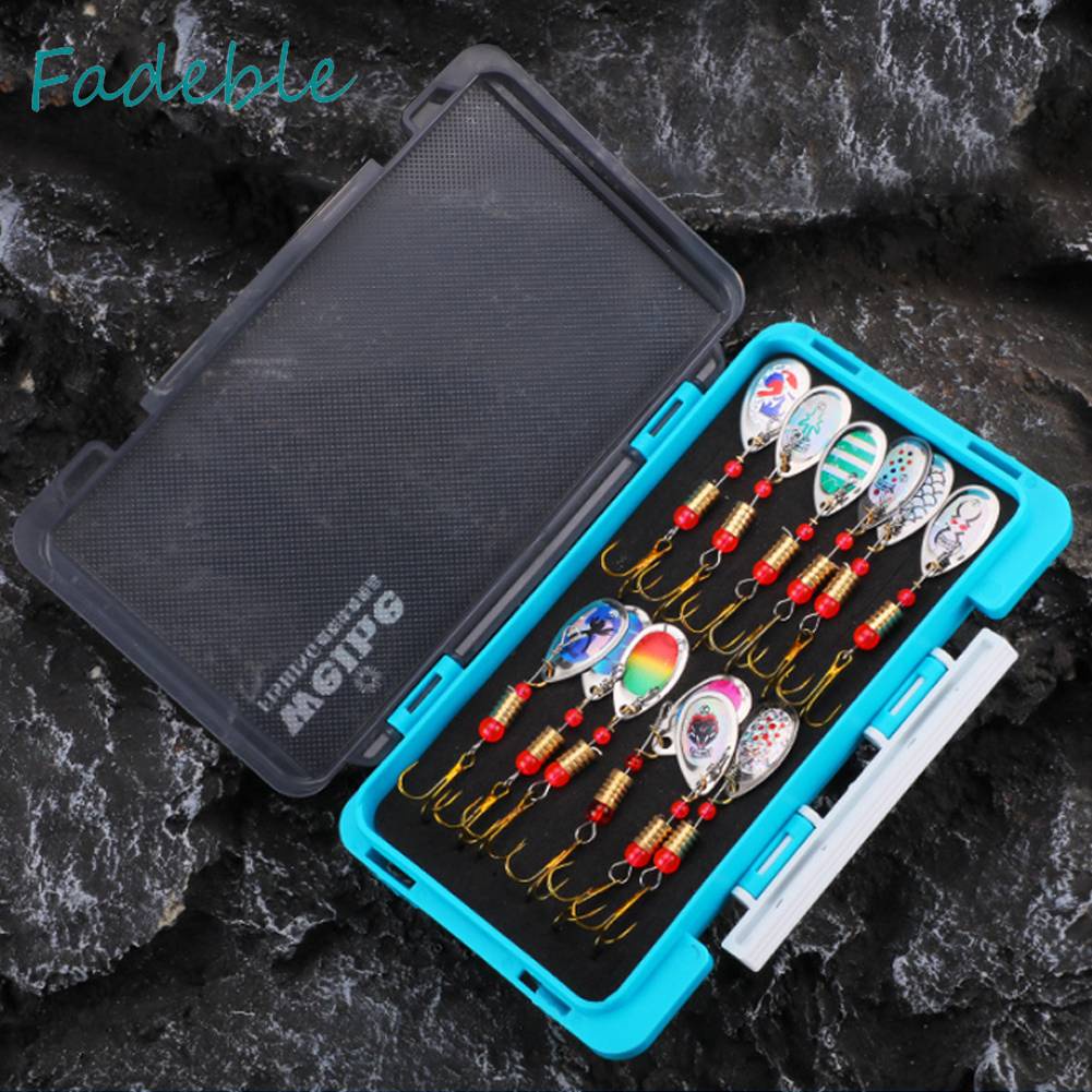 Set 12 Mồi Giả Nhử Cá Bằng Chất Liệu Sequin Gắn Kèm Móc Câu Tiện Dụng