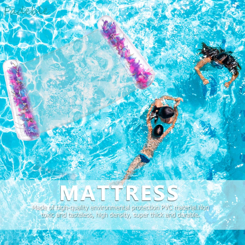 Giường Phao Bơi Bơm Hơi Bằng PVC Trong Suốt Kèm Lưới Tiện Dụng