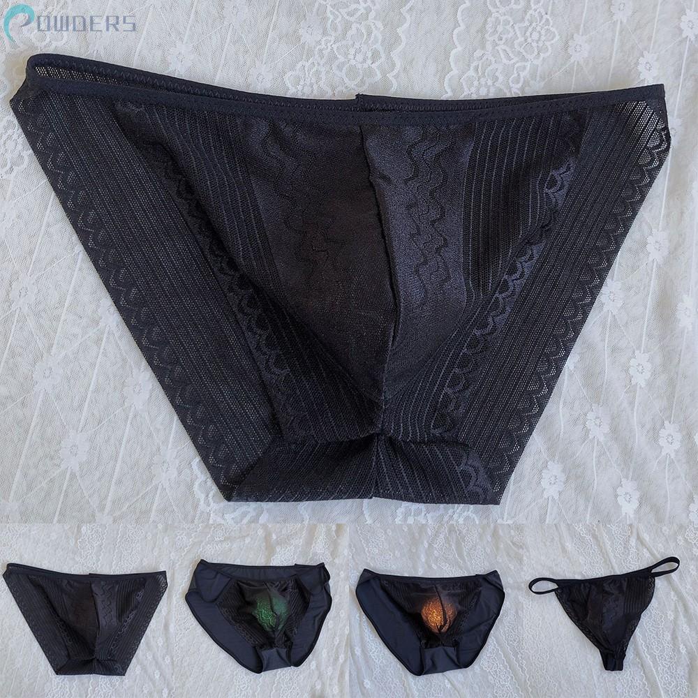 Quần Lót Nam Nylon Lưng Thấp Có Túi Ren Thoáng Khí