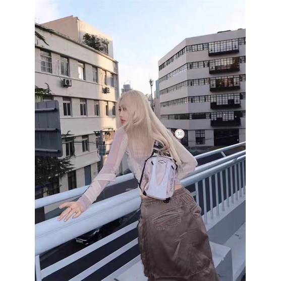 Túi Đeo Chéo Ngực Canvas Đính Kim Cương Màu Sắc Đa Dạng Phong Cách Hàn Quốc