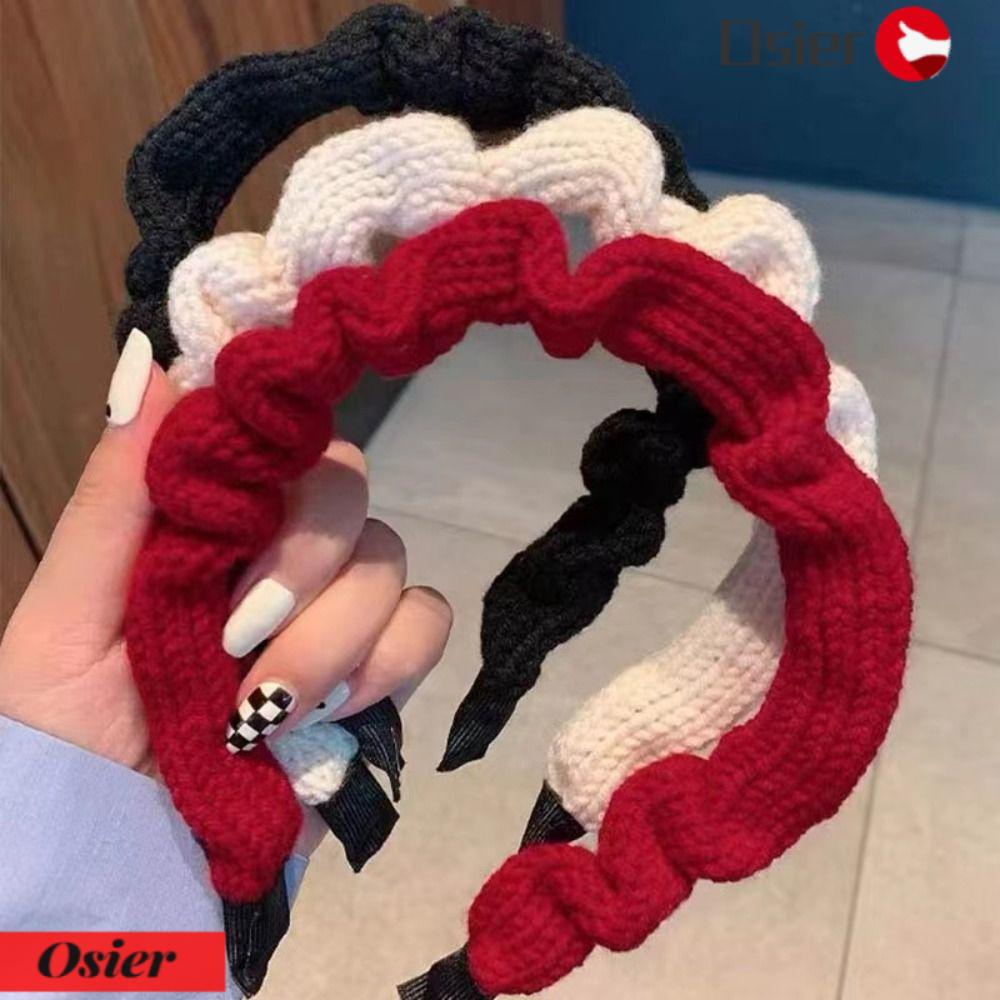 OSIER1 Set 2 Băng Đô Len Màu Sắc Thời Trang