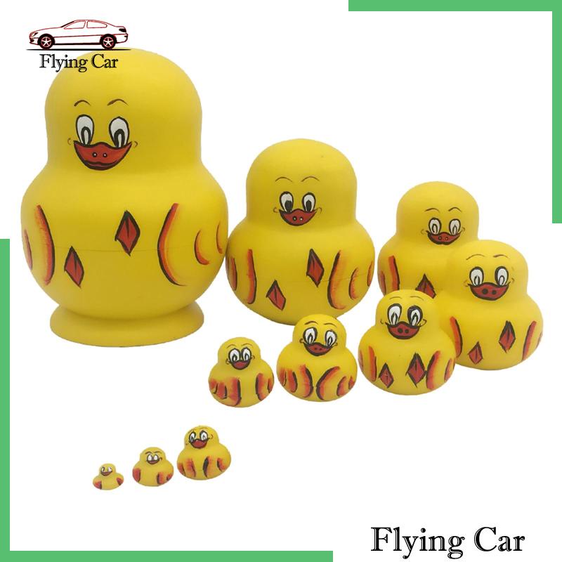 Bộ 10 Búp Bê Nga Matryoshka Bằng Gỗ In Họa Tiết Hoạt Hình Dễ Thương Dùng Làm Quà Tặng Cho Bé