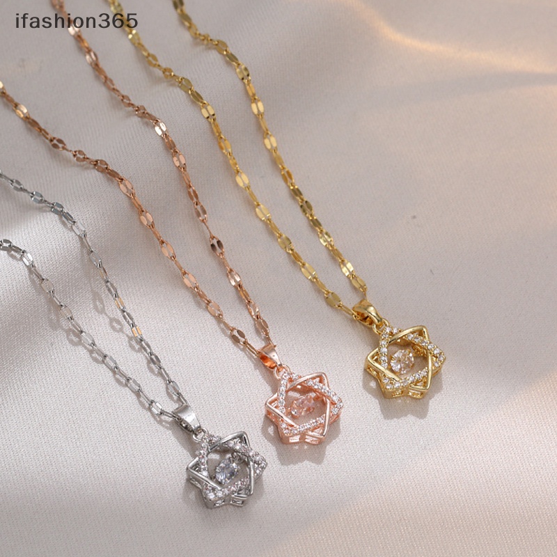 Dây Chuyền Mặt Ngôi Sao Sáu Cánh Đính Đá Thời Trang Hàn Quốc ifashion365