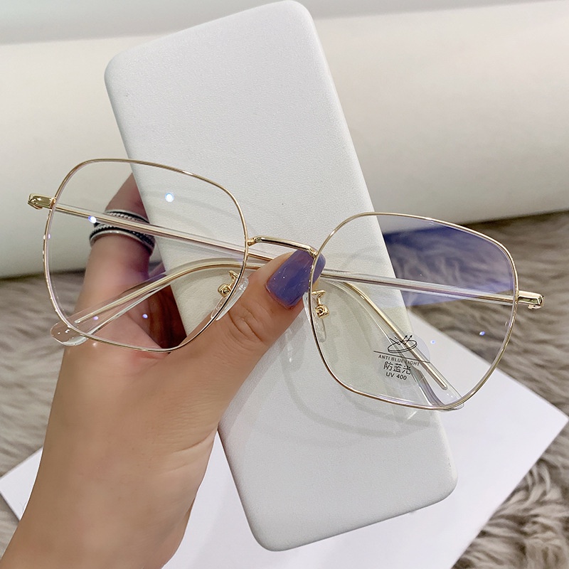 VIENDO Kính Gọng Vuông Kim Loại Chống Tia UV400 Chống Ánh Sáng Xanh Thời Trang kính đổi màu khi ra nắng Cho Nam Và Nữ(có thể cắt cận thị ống kính)