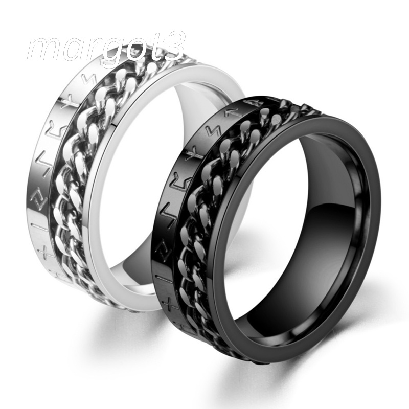 Nhẫn Margot3 Viking Xoay Bằng Thép Không Gỉ Cho Nam Và Nữ