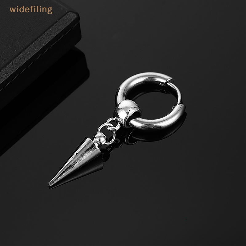 1 Khuyên Tai Tròn Bằng Thép Không Gỉ Phong Cách Punk Thời Trang