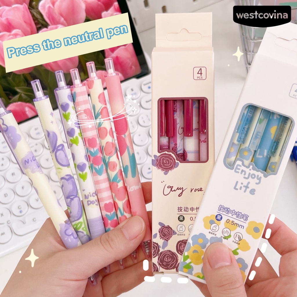 [WSTN]✎Set 4 Bút Thử Mực Đen Ngòi 0.5mm