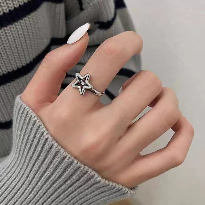 Nhẫn Hở Hình Ngôi Sao Năm Cánh Có Thể Điều Chỉnh Kích Cỡ