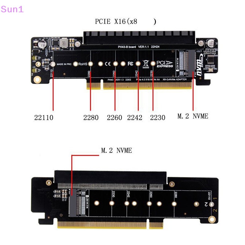 Thẻ Mở Rộng Nvme Sun1 > 8 + 4 + 4Hyper Ultra Quad VROC M.2 Nvme