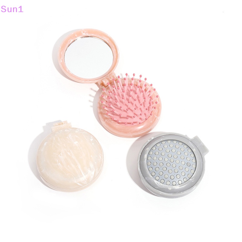 Lược Gấp Chống Tĩnh Điện Có Gương Tiện Dụng Sun1 &gt;