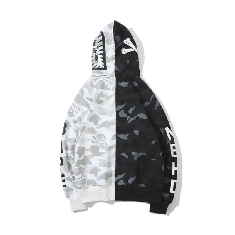 Áo hoodie BAPE 100% Mỏng Vừa Vặn Không Có Nón Phong Cách Hàn Quốc